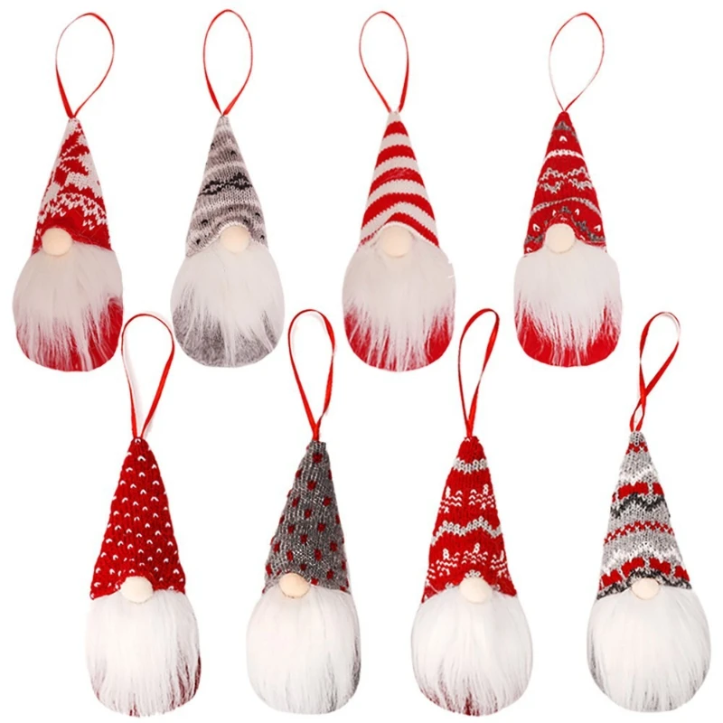 New 4-Piece Santa Hanging Ornament Set – Christmas Faceless Doll Tree Pendant Decoration Kit