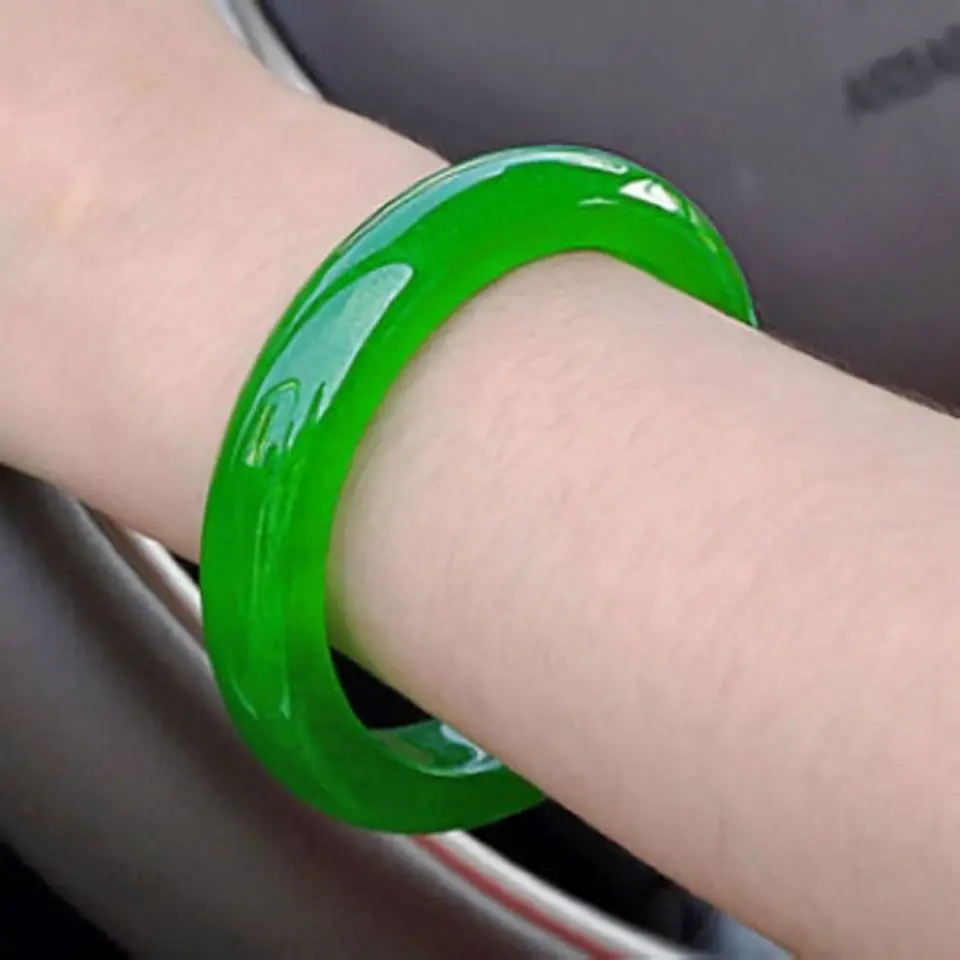 Real Jades Bangles Natural Burmese Jadeite 54mm-63mm Ice Green Bracelet Elegant Princess Bracelet Best Light Gifts For Ladies