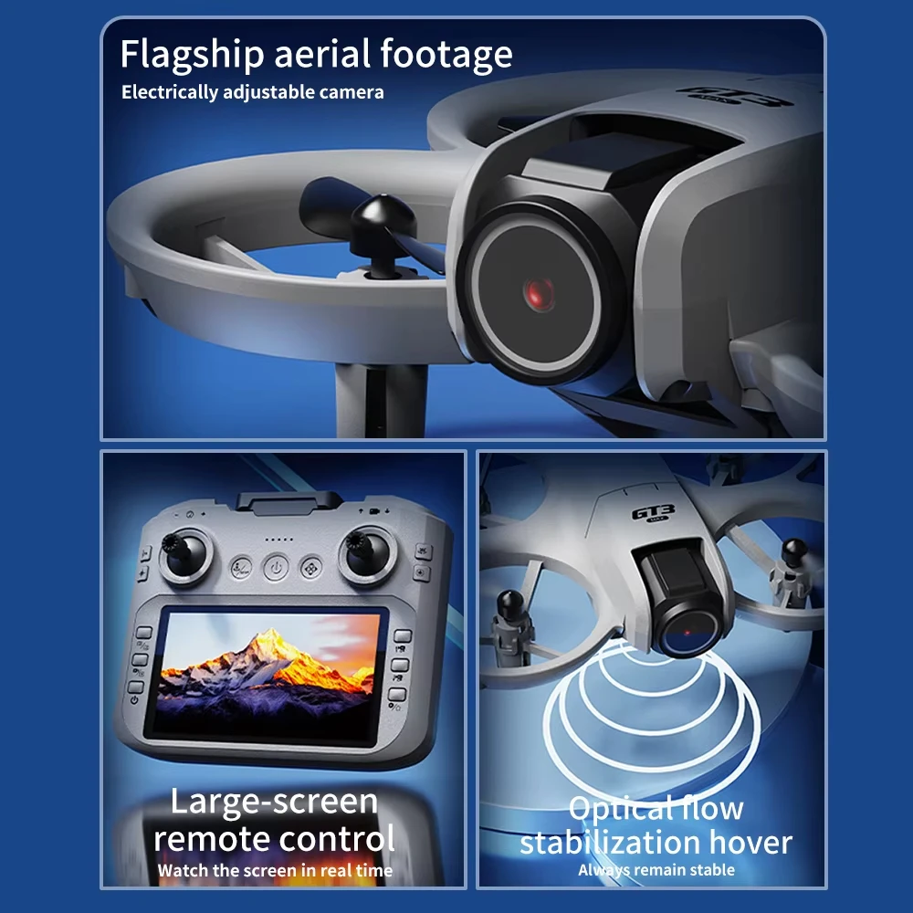 NEW GT3 GPS Drone with 8K HD Dual Cameras 180° FPV 5G WIFI Brushless Motors Intelligence Obstacle Avoidance Foldable Quadcopters