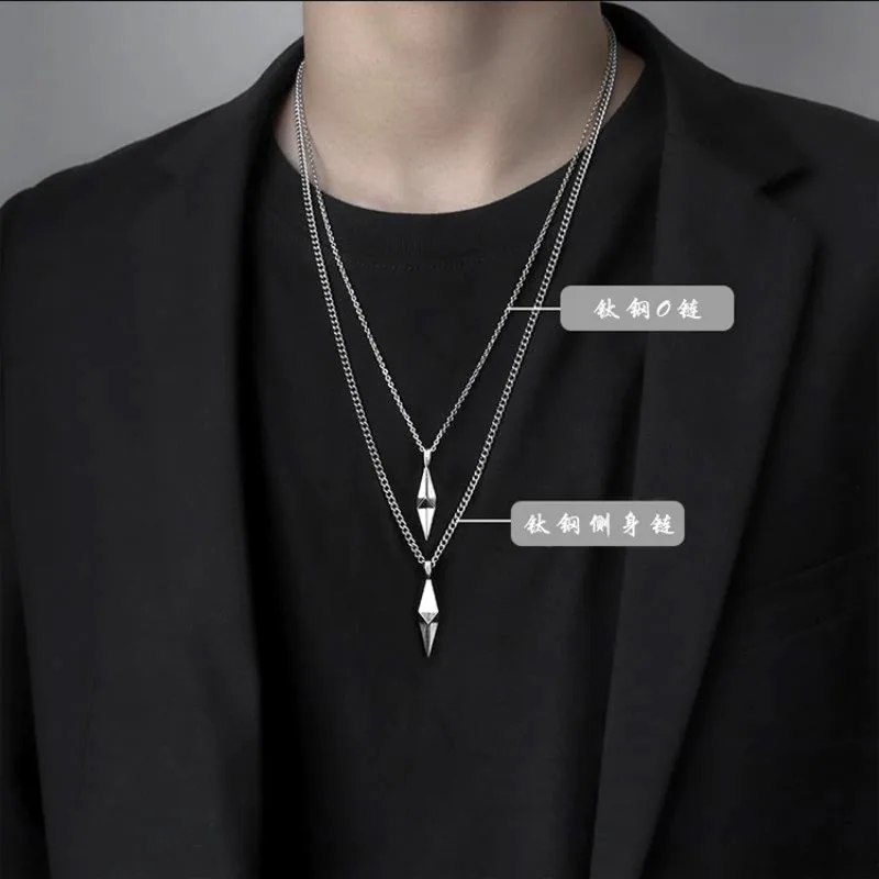 โลหะเรขาคณิต Lightning จี้สร้อยคอผู้ชาย Simple CHAIN Choker สร้อยคอ Hip Hop Silver สีแฟชั่นเครื่องประดับขายส่ง