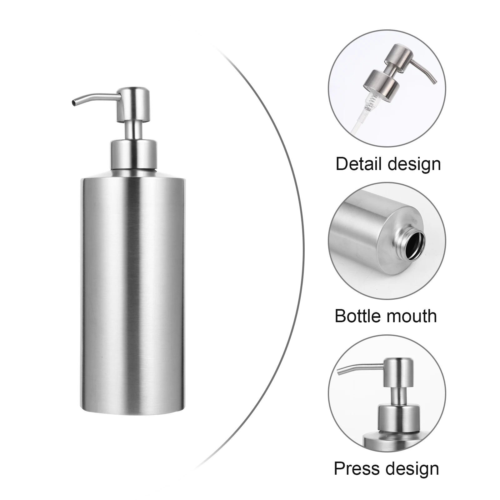 

304 Stainless 550ML Travel Bottles Shampoo Lotion Simple Containers Household Household Liquid Storage Bottles Hotel Storage