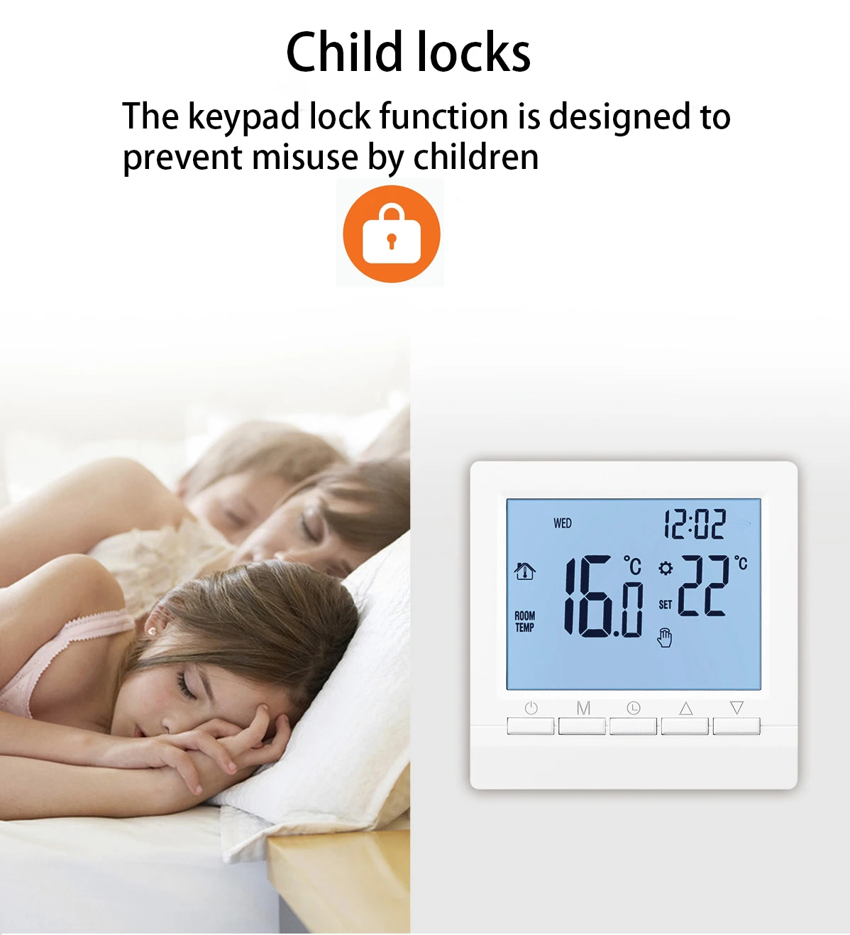 

Wall-hung LCD Temperature Controller Water heating thermostat for Gas Boiler Home Heating Manual/automatic mode With Child locks