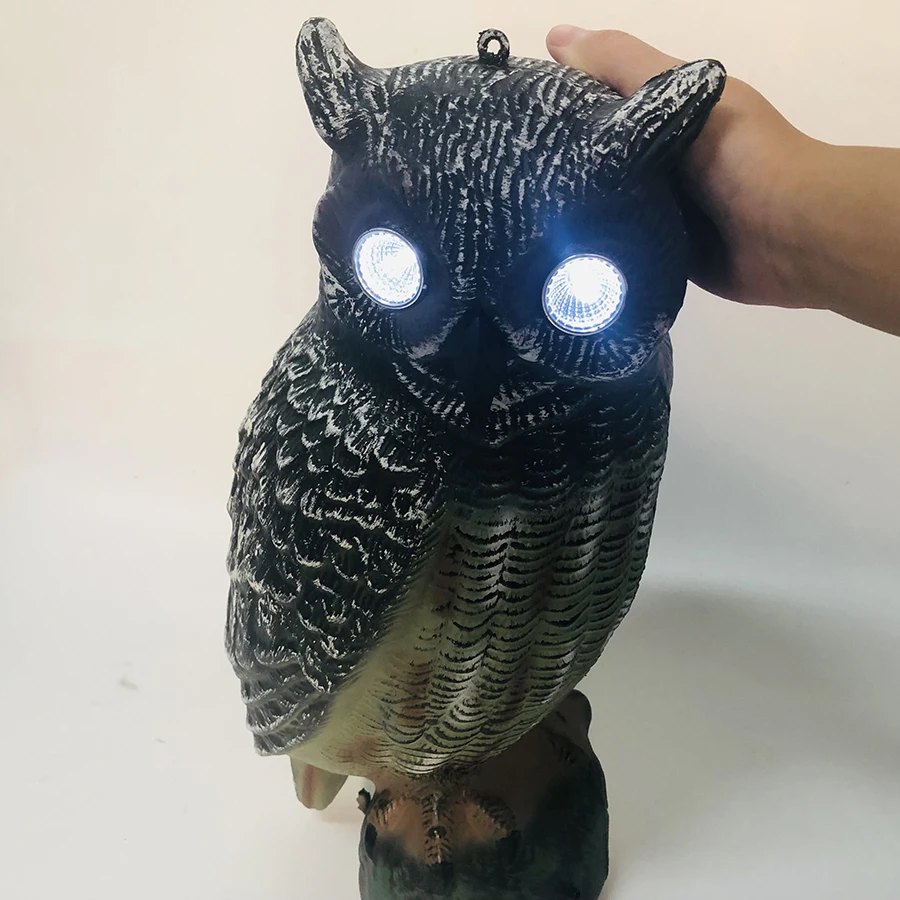 Outdoor Garden Pest Deterrent Owl Decoy Solar Bird Scarecrow
