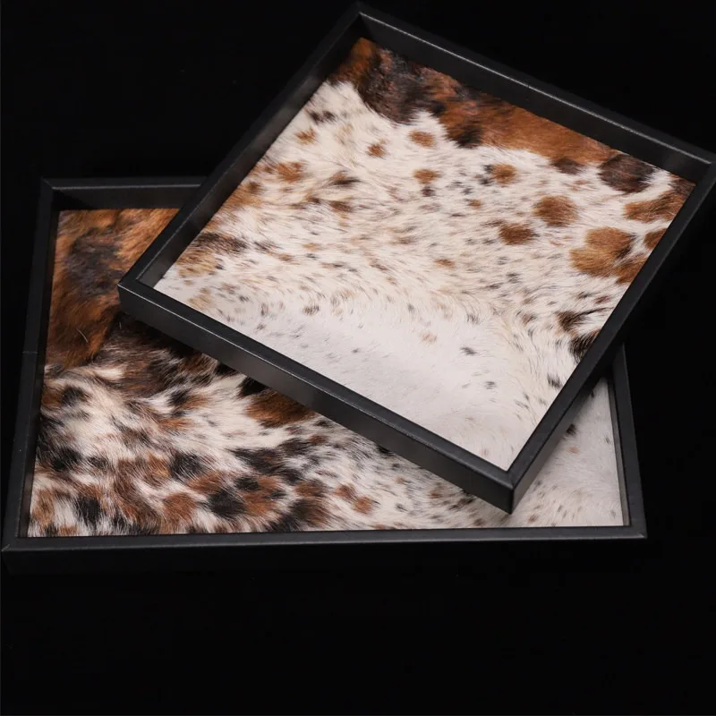 Imported genuine leather milk cowhide storage aromatherapy tray, jewelry, Wenwan storage display disc, soft decoration matching