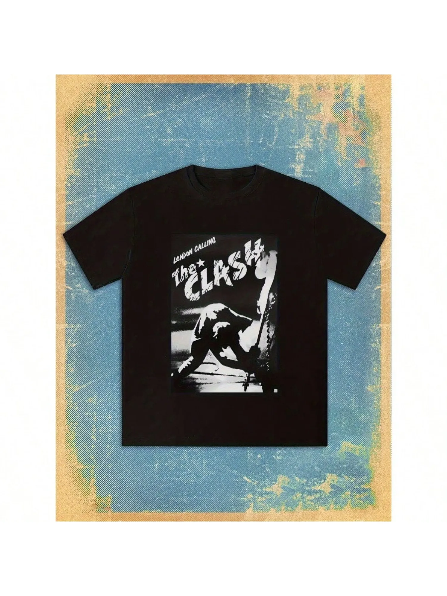 تي شيرت برسومات فرقة الروك البريطانية العتيقة The Clash Kinks Who Punk طباعة معدنية ثقيلة