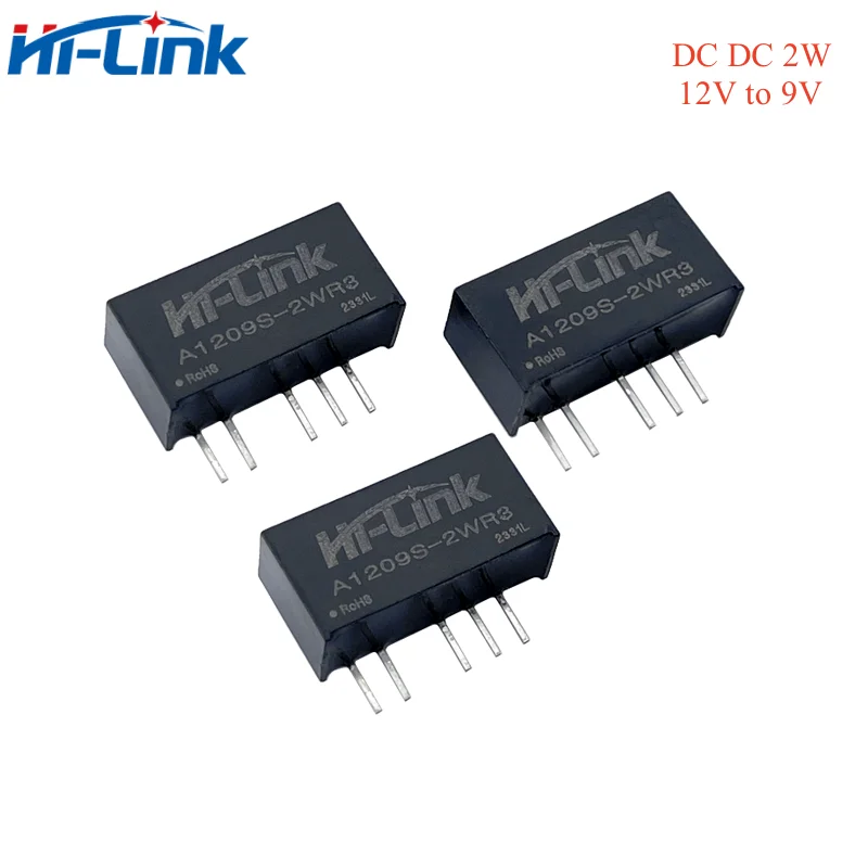 2pcs/lot Hi-Link DC DC A1209S-2WR3 2W 12V to 9V 112mA Power Supply Module Dual Output Intelligent Converter A1205S A12015S mini