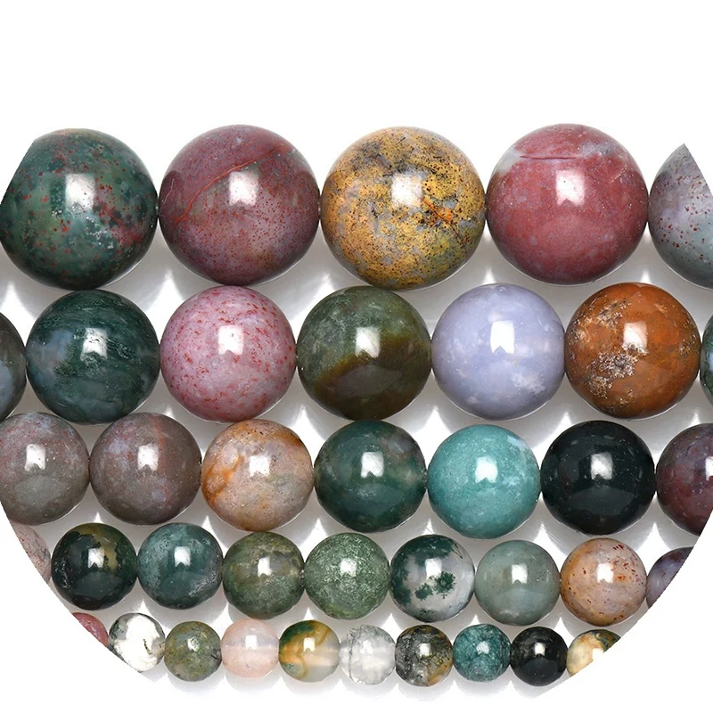 Round Faceted Indian Agat Beads Stone Beads Loose Beads For Bracelet Necklace For Jewelry Making Strand 15