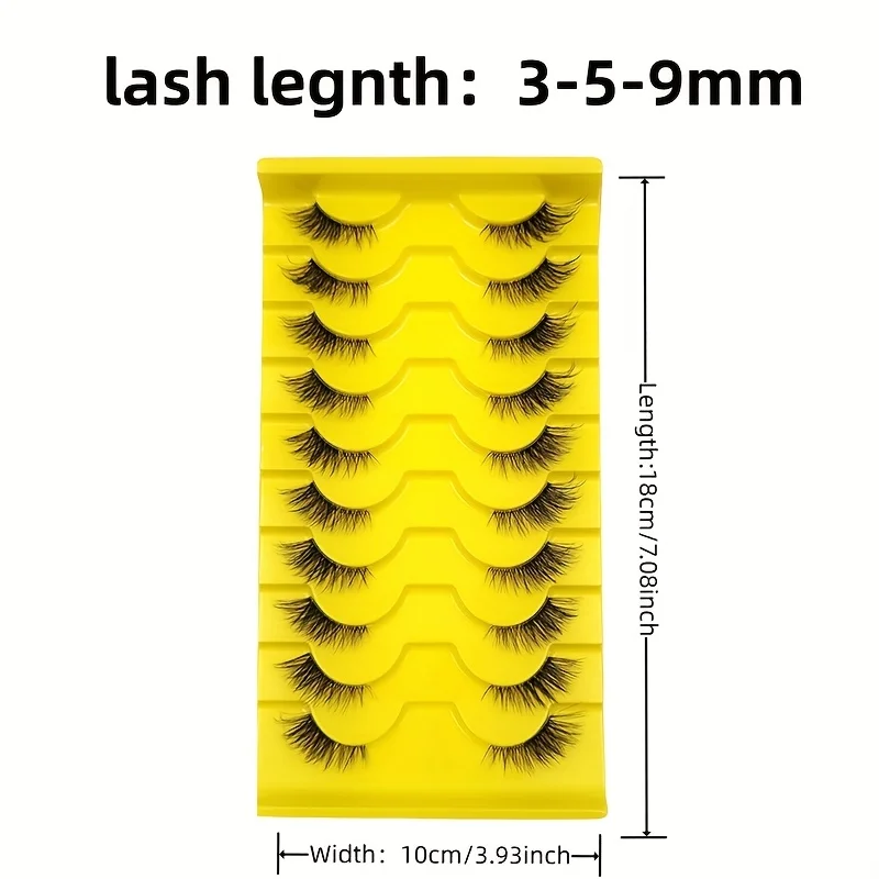 10 paires de faux cils élégants, design œil de chat vaporeux pour un moelleux naturel – Parfait pour un glamour quotidien