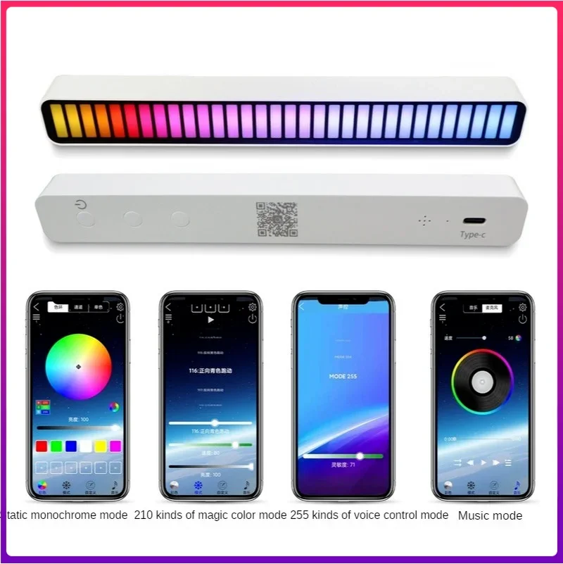 Fantasy Color Light 32 RGB Voice-controlled Music Atmosphere Car Atmosphere Rhythm Light USB Color