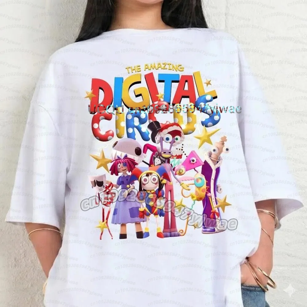 2026 Damen THE AMAZING DIGITAL CIRCUS Pomni Print Kurzarm Cartoon Plus Size Baumwolle Kinder Jungen Mädchen Eltern-Kind T-Shirt – Detail 15