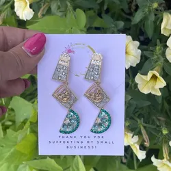 Rhinestone Tequila Shot Glass Women's Earrings Multi layered Personalized Girls' Bar Party Jewelry Bartender Hook Earrings