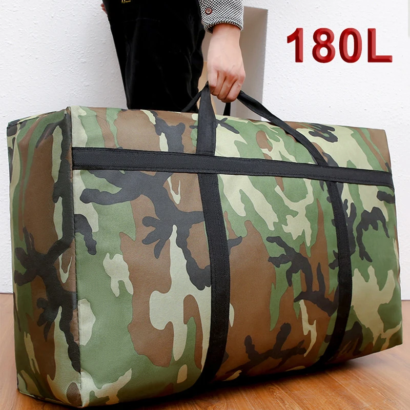 180L التمويه الأمتعة تتحرك حقيبة المنزل سميكة مقاوم للماء أكسفورد سعة كبيرة حقيبة التخزين حقيبة سفر حمل حقيبة التخييم
