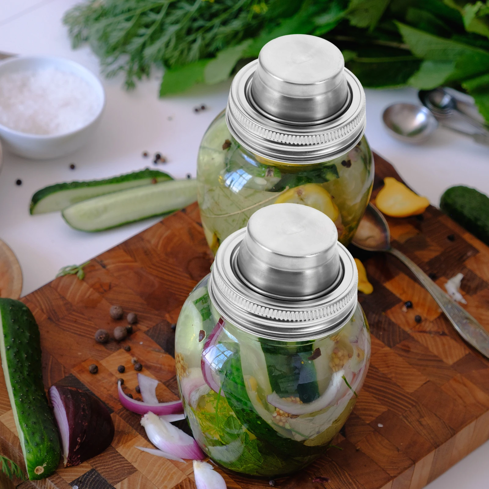 

4pcs Stainless Steel Jar Shaker Lids With Silicone Seal For Flour Sugar Salt Spice Storage Regular Mouth Mason Jars Rust