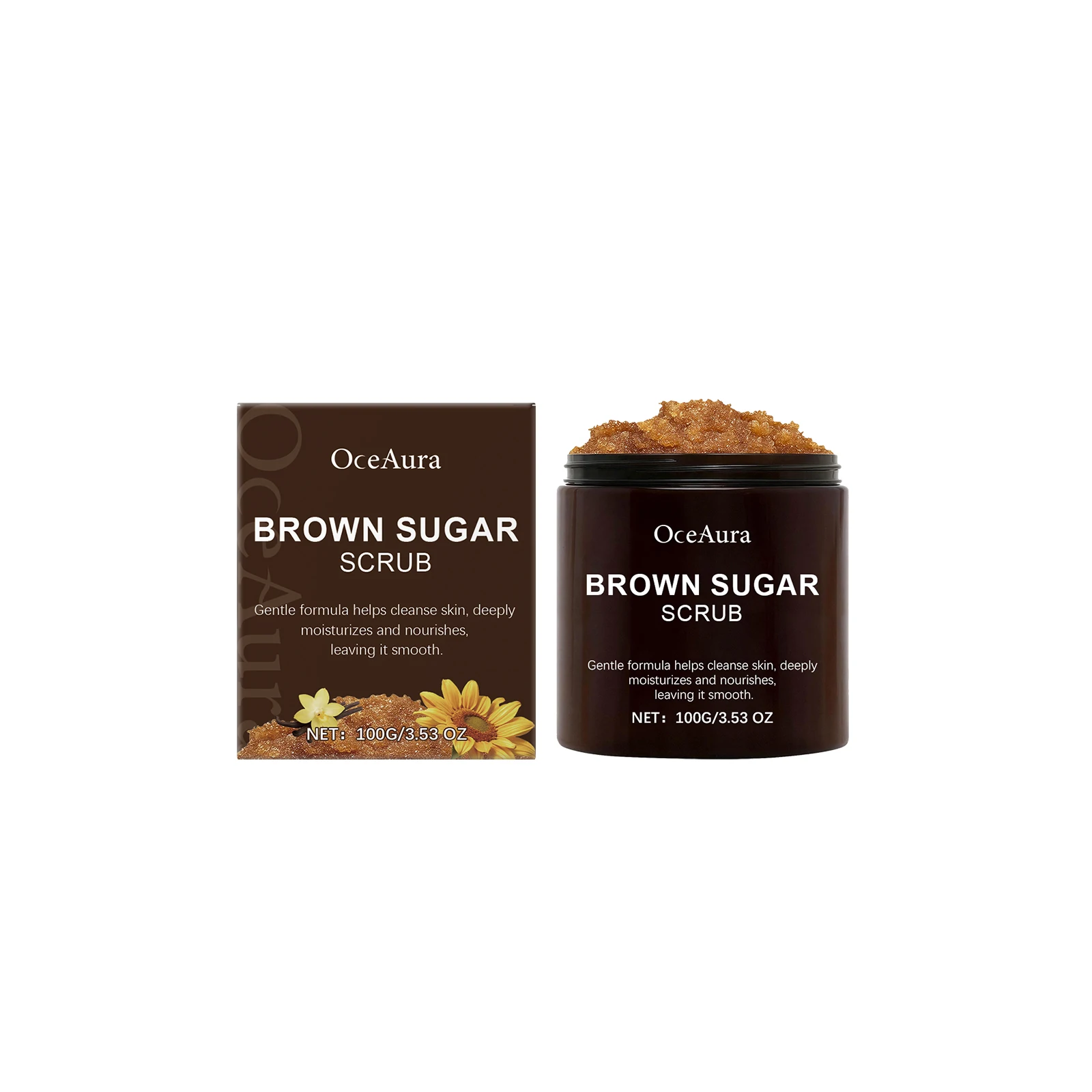 Brown Sugar Body Scrub Deep Cleansing Exfoliating Remove Dead Skin Body Moisturizing Brighten Fresh Scent Exfoliation Bath Scrub