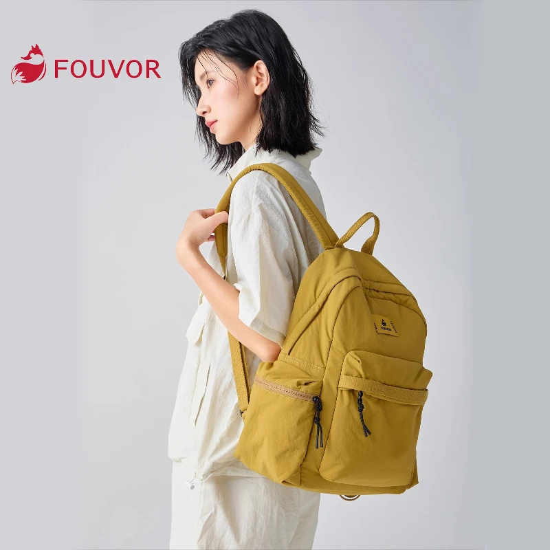 

FOUVOR женский рюкзак, новинка 2025 года, на молнии, с клапаном, большой вместимости, легкий водонепроницаемый дорожный школьный рюкзак 3072-05