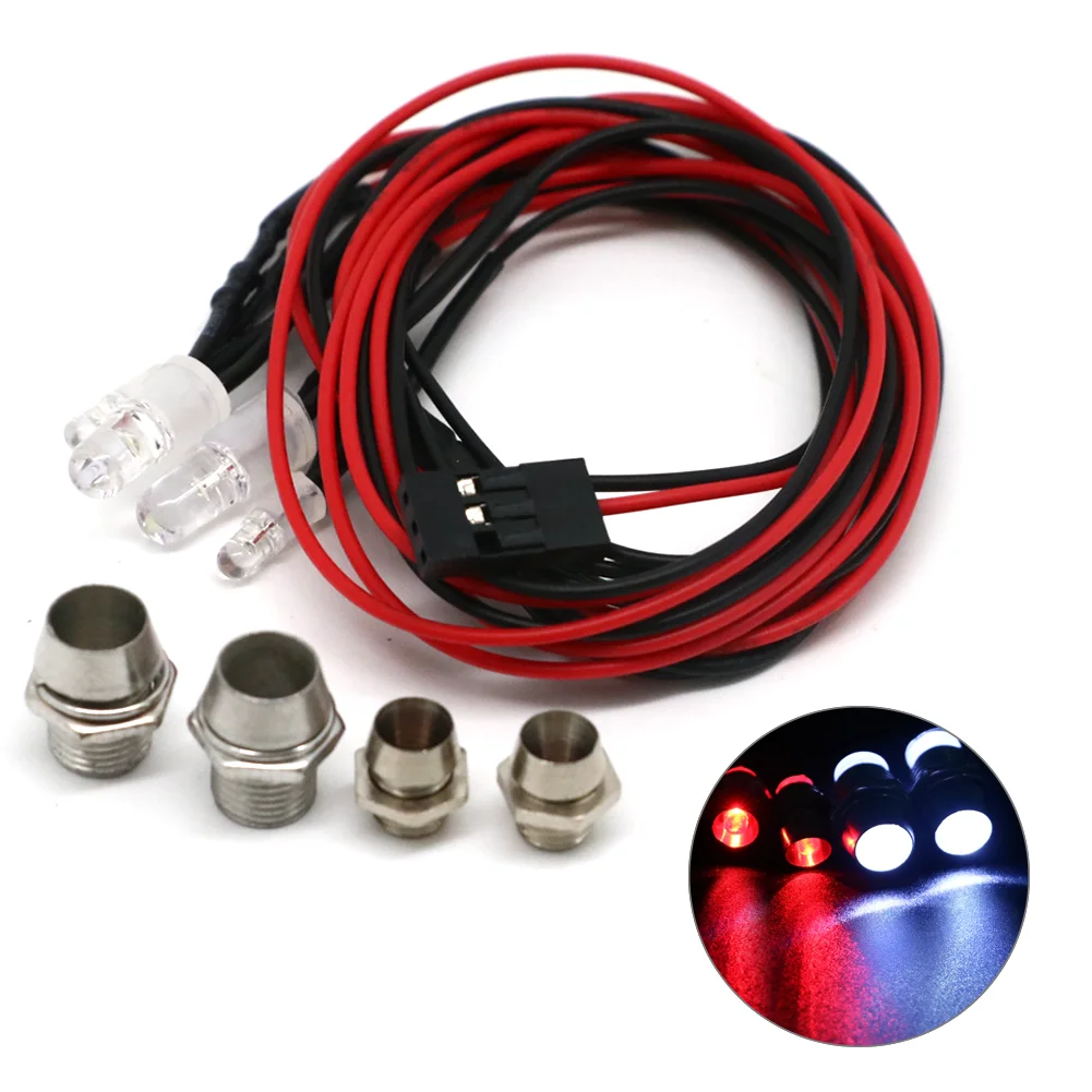 2/4/6/8 lumières 70cm de longueur RC LED veilleuses phares 3/5mm LED lumière pour modèle voiture à chenilles pour voiture RC