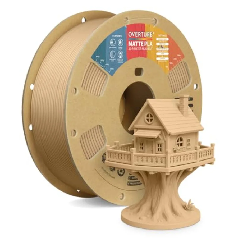 

Matte PLA 3D Printer Filament 1.75mm, Matt Surface and Low Warping Filament Spool 2.2 lbs,Accuracy +/- 0.02 mm, Fit Most FDM Pr