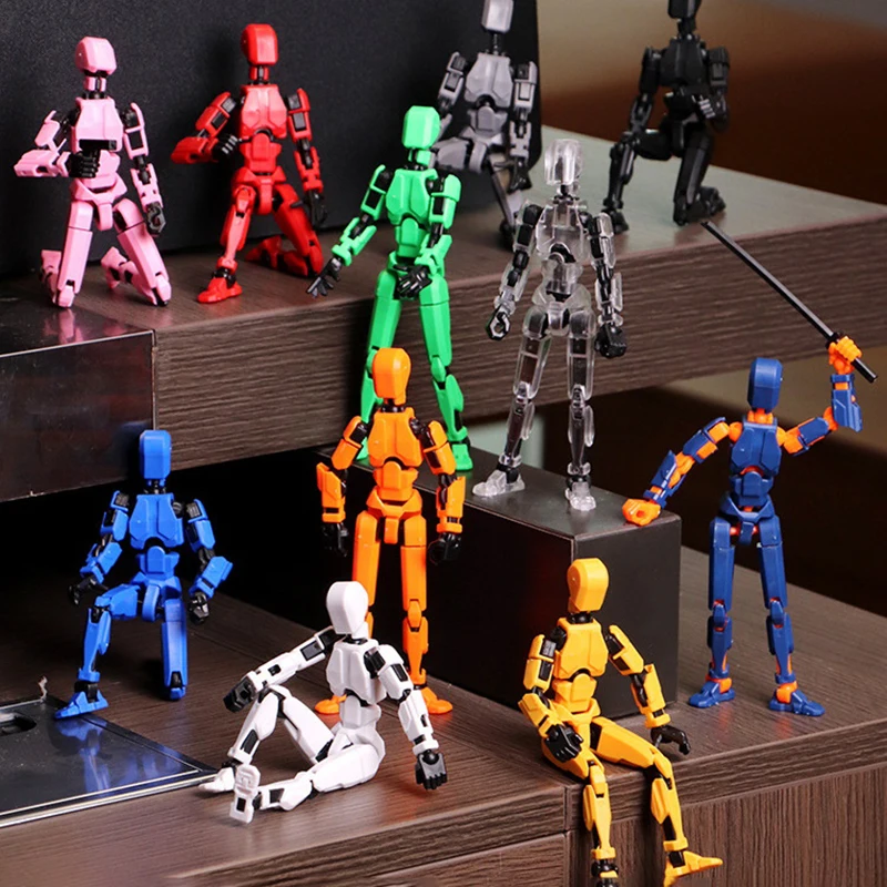 1 Set Kids Gifts 13 Jointed Movable Action Figures Shapeshift Robot 3D Printed Mannequin Character Assemble Toys