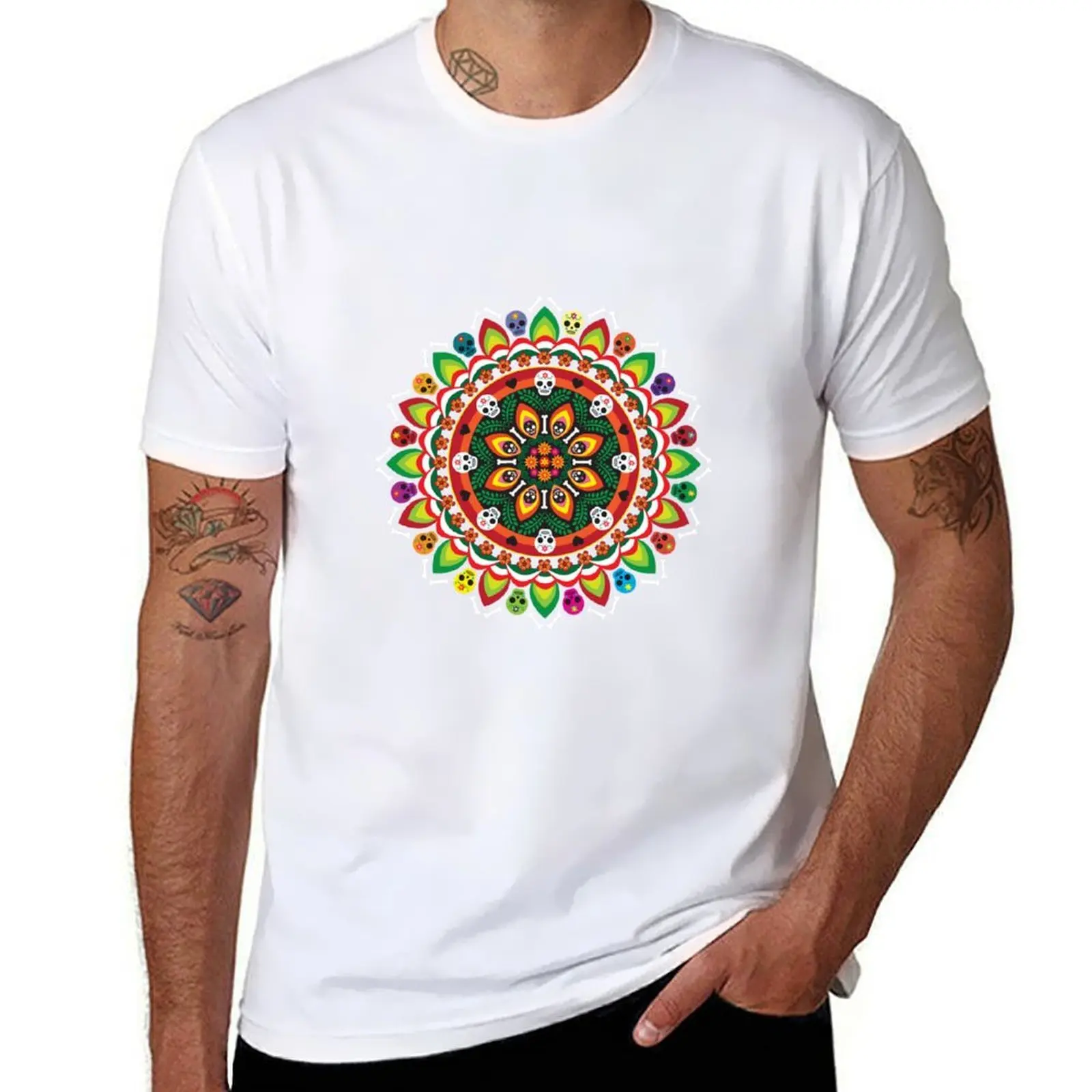 

Dia De los Muertos Mandala T-Shirt t shirts for man cotton soft man t shirt luxury T-Shirt