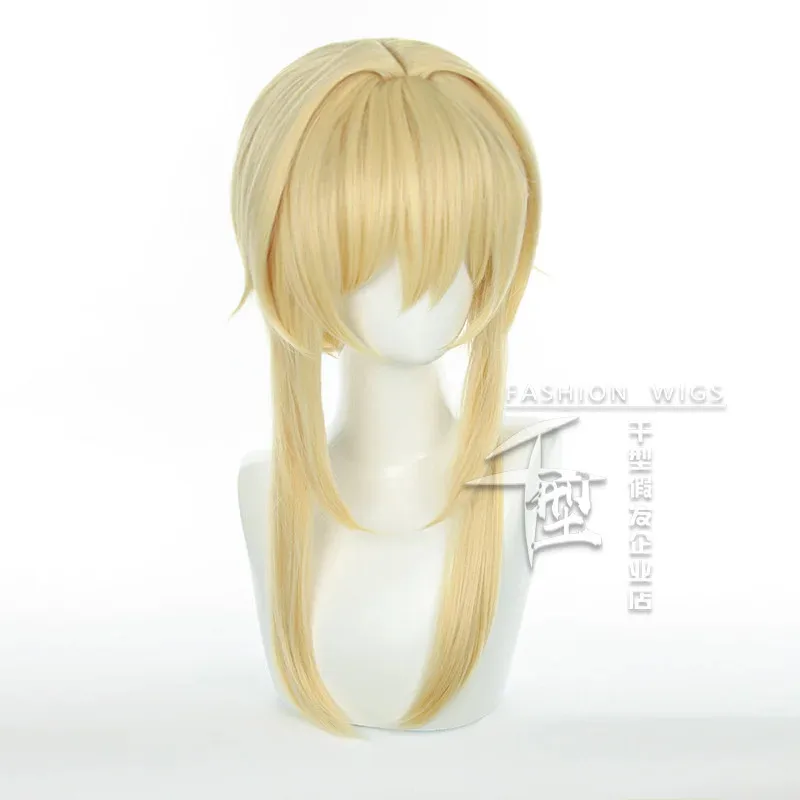 جينشين تأثير المسافر تأثيري الأثير لومين شعر مستعار أشقر تأثيري أنيمي تأثيري الباروكات مقاومة للحرارة بيروكات صناعية هالوين XSDFG