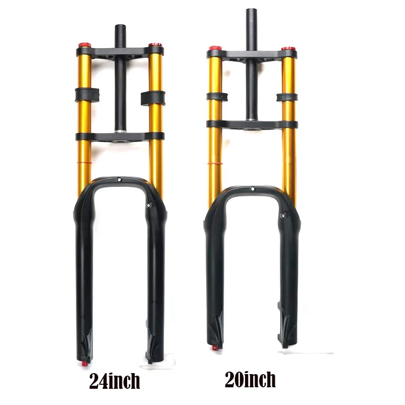 TAOZIK 20 24 INCH 4.0 135 MM Double Layer Shoulder Rebound Snow Fat Tire Bike Suspension Fork