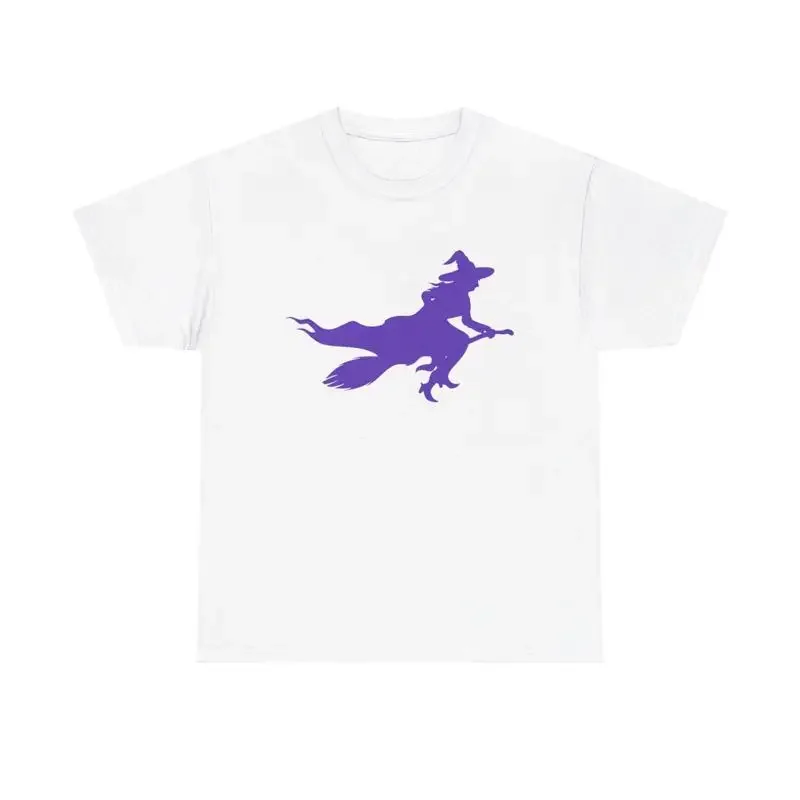 Purple Broom Witch T Shirt cool magical spooky halloween women witchcraft dark
