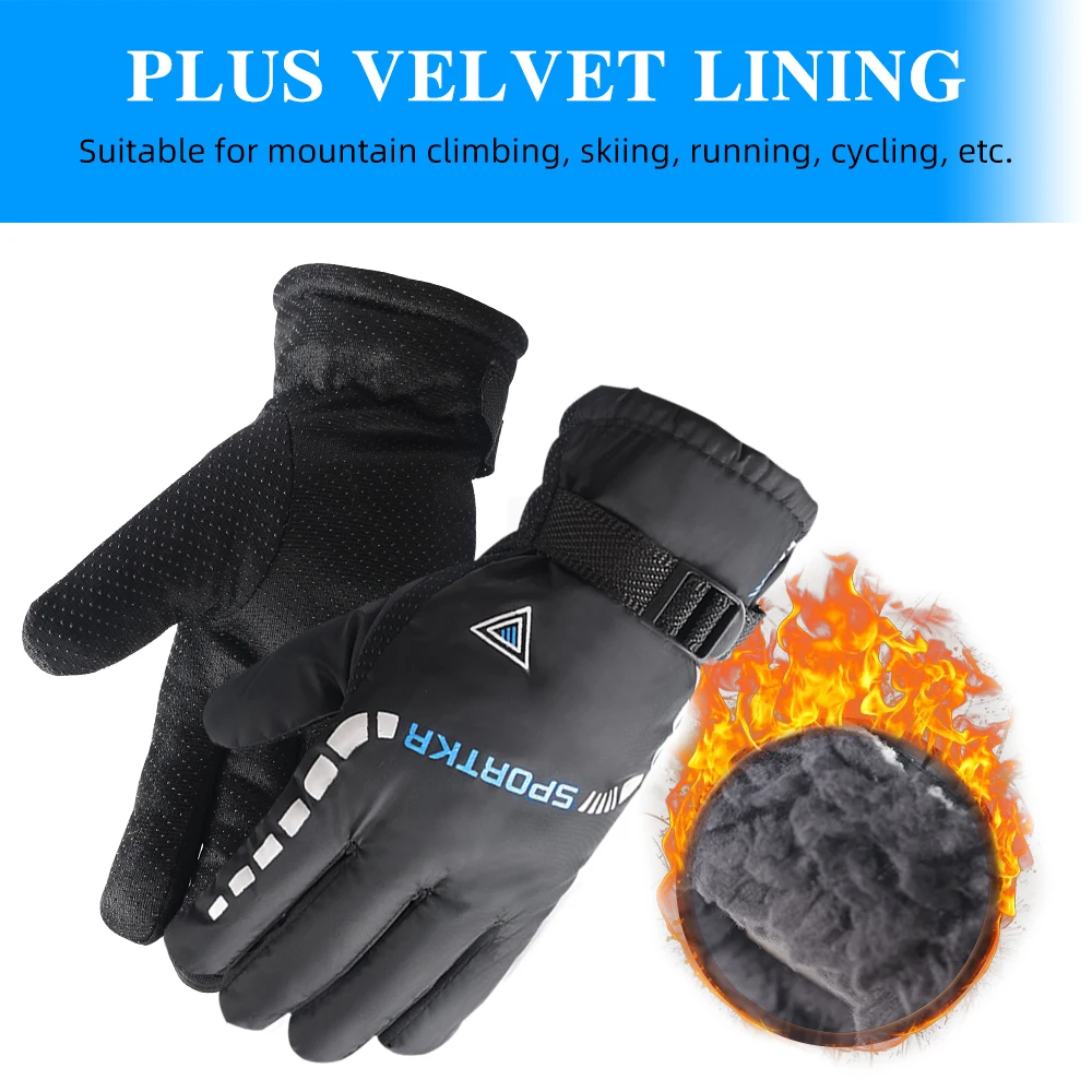 Men Waterproof Winter Cycling Gloves Windproof Outdoor Sport Ski Gloves Bike Bicycle Scooter Riding Motorcycle Keep Warm Gloves