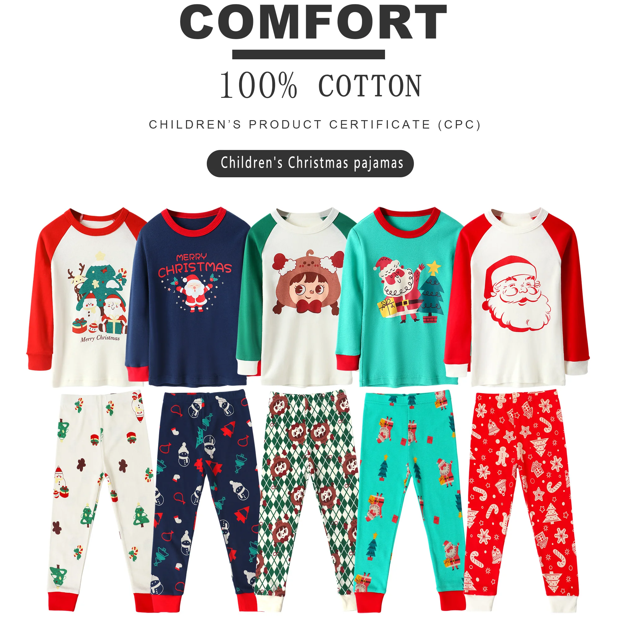 

Kids & Toddler Boys Pjs Kids Long sleeve Pijamas Girls Sleepwear Set Christmas Homewear