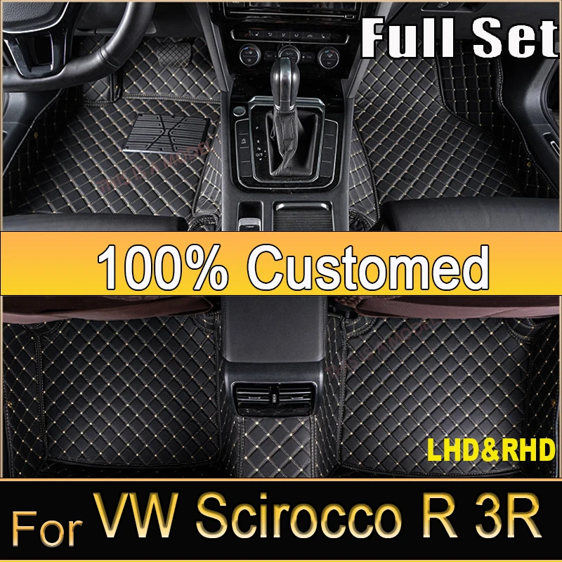 

Car Floor Mats For VW Scirocco R 3R 2009-2017 DropShipping Center Interior Accessories 100% Fit Leather Carpets Rugs Foot Pads