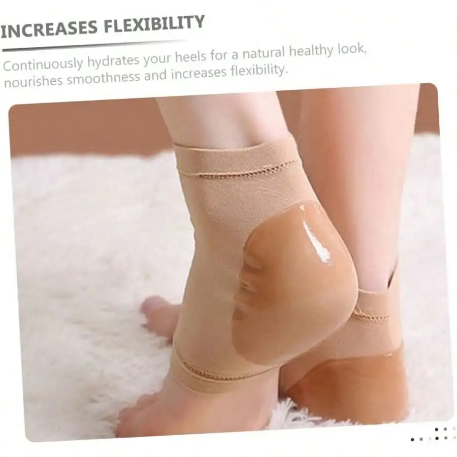 ひびの入った足用のオープントゥ通気性ジェルヒールソックス、男性用と女性用のアーチサポート、スウェットソックス、1ペア