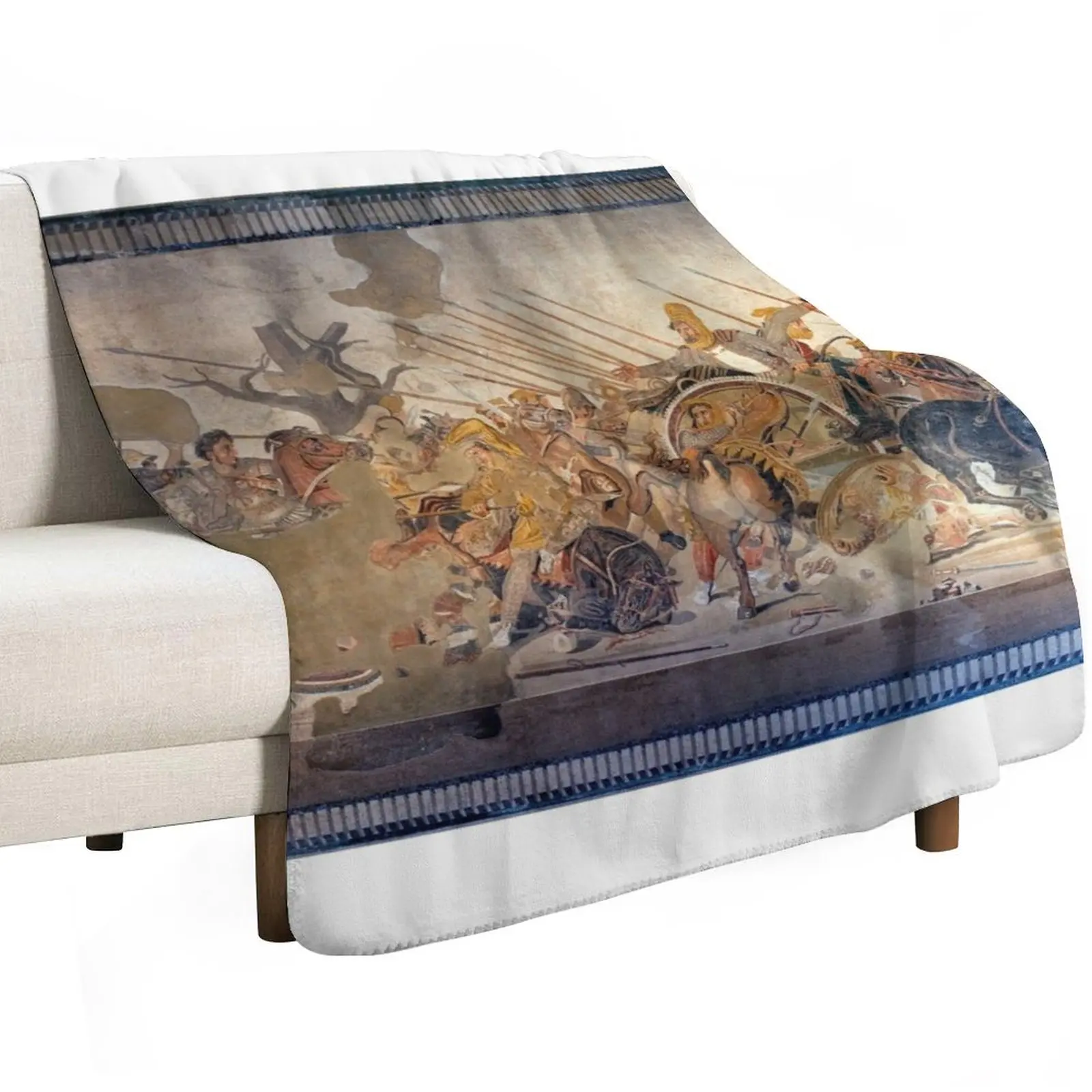 Battle of Alexander the Great and Darius III mosaic Throw Blanket Air Conditioner Soft Blanket for Office Home