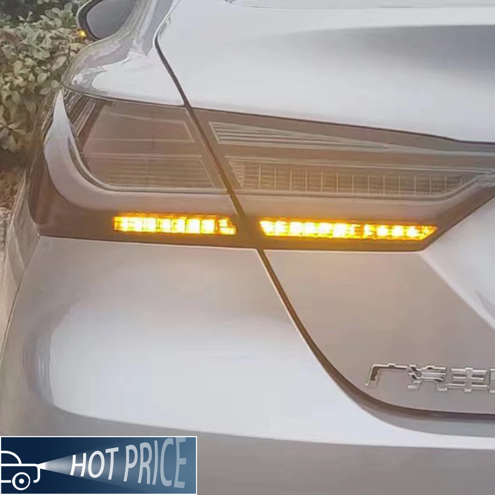 

Для Toyota Camry 8th 2018-2023 автомобильные задние фонари в сборе, обновленная анимация запуска, сквозные задние фонари, автомобильные инструменты, аксессуары