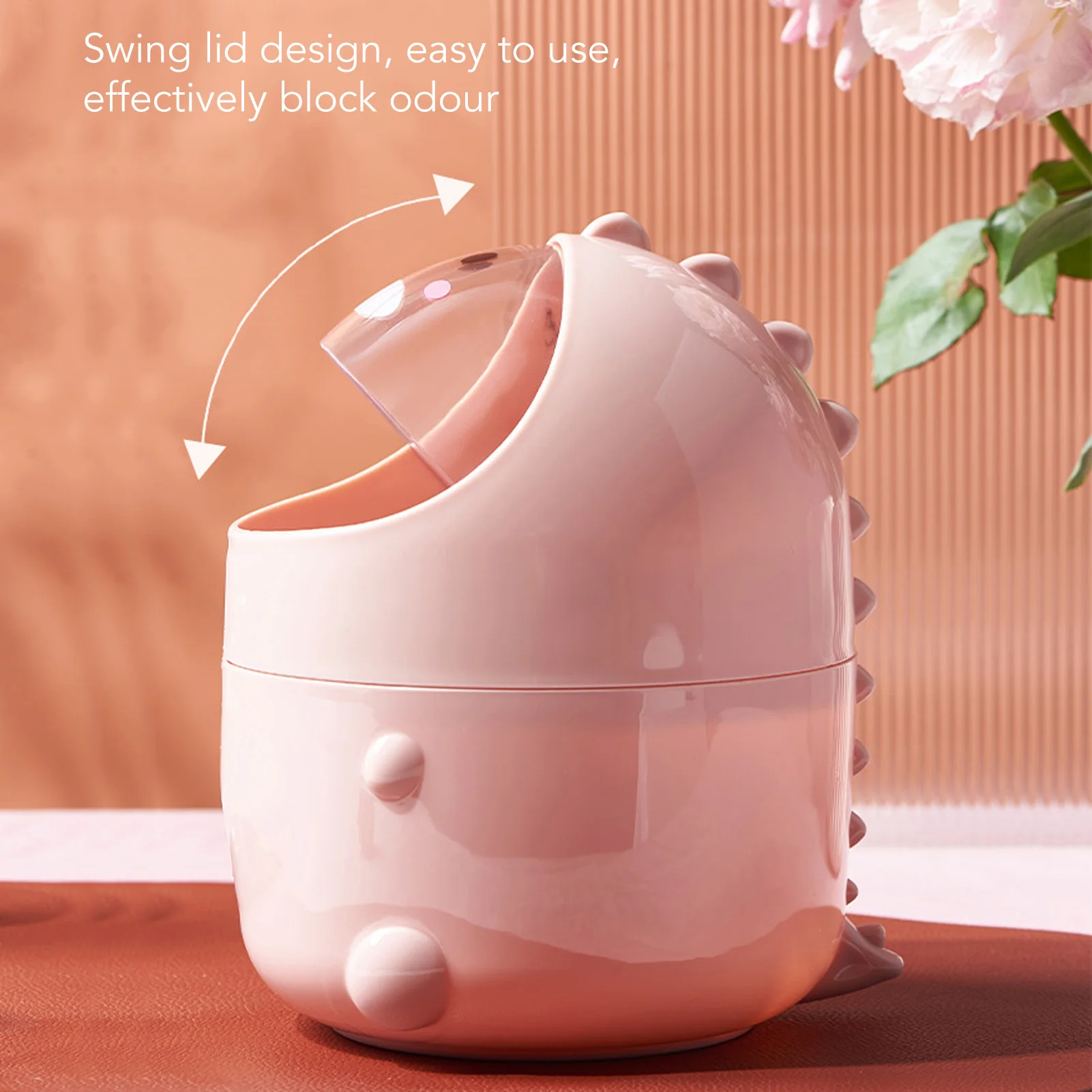 Desktop Trash Can Baby Dinosaur Large Mouth Detachable Design Nonslip Bottom Plastic Mini Trash Can Mini Trash Can