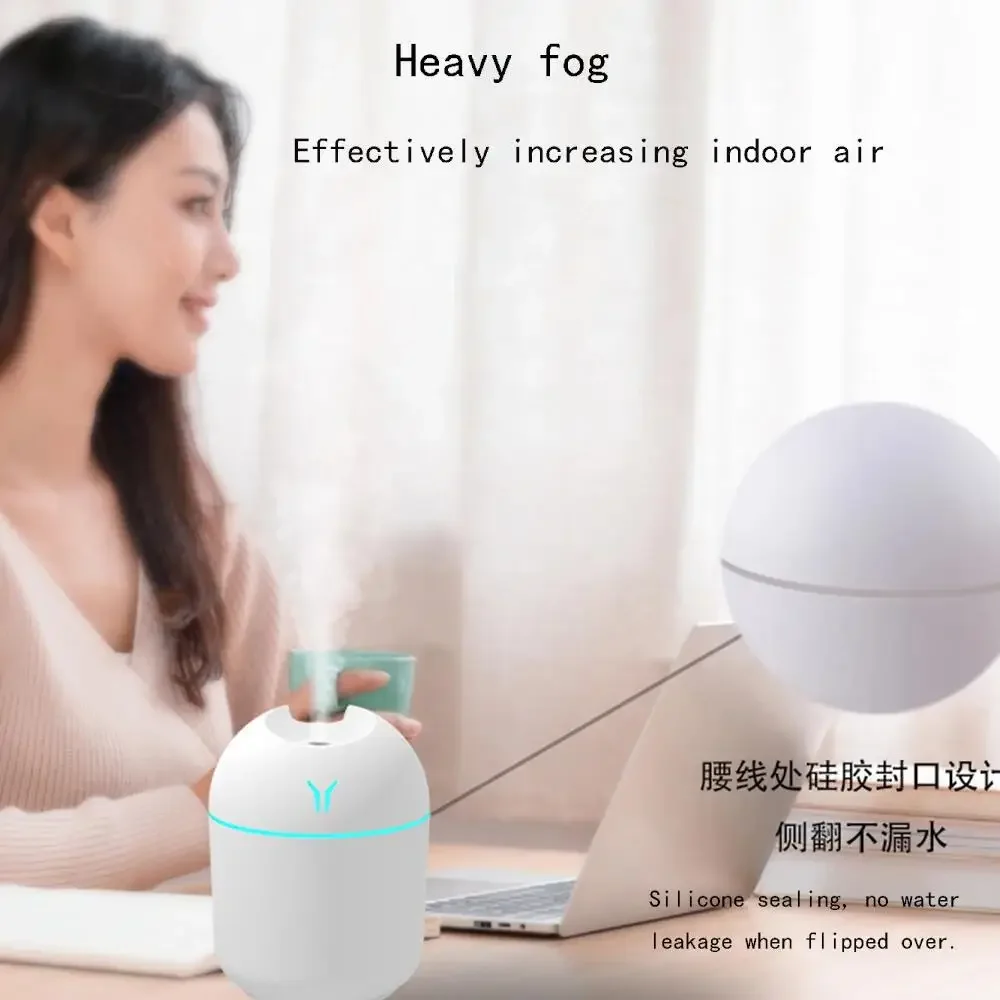 250ML USB Mini Air Humidifier Aroma Essential Oil Diffuser For Home Car Ultrasonic Mute Mist Maker Diffuser with LED Color Lamp view 3