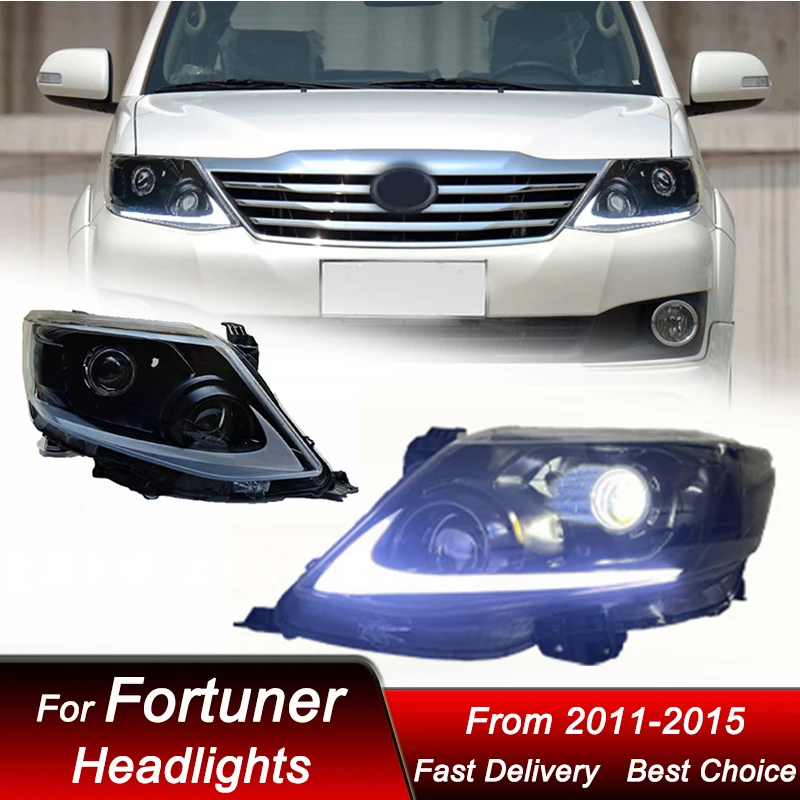 

Pop Car LED Headlights For Toyota Fortuner 2011-2015 New Style Led Auto Headlamp Assembly Upgrade Projector Lens Accessories Kit