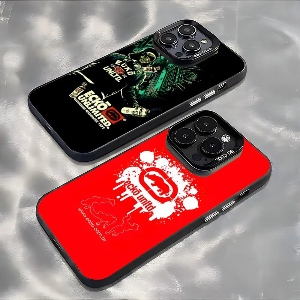 Funda para Teléfono E-Ecko Unltd LOOG de la Marca Trend, Carcasa Plateada para iPhone 17, 16, 15, 14, 13, 12, 11 Pro Max Plus