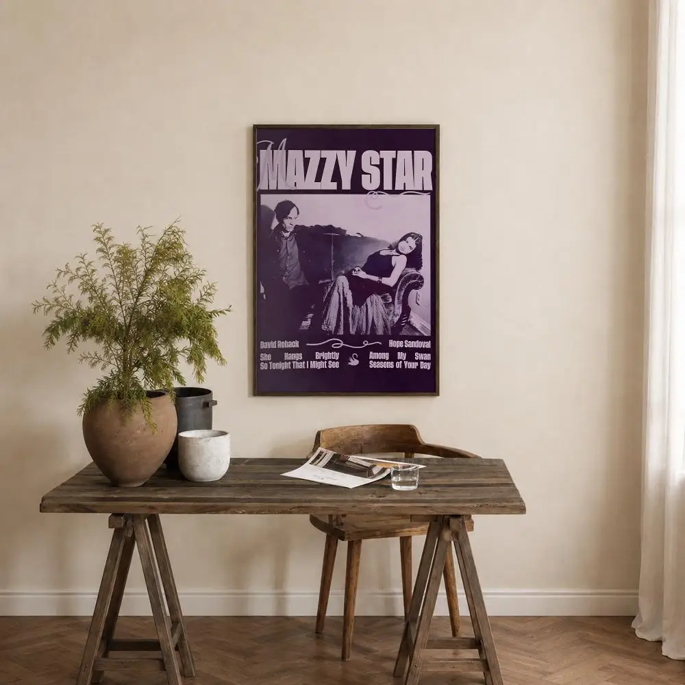Band Mazzy Star Poster Self‑Adhesive Waterproof PP Poster Coffee House Bar Wall Art Sticker Room Home Decor
