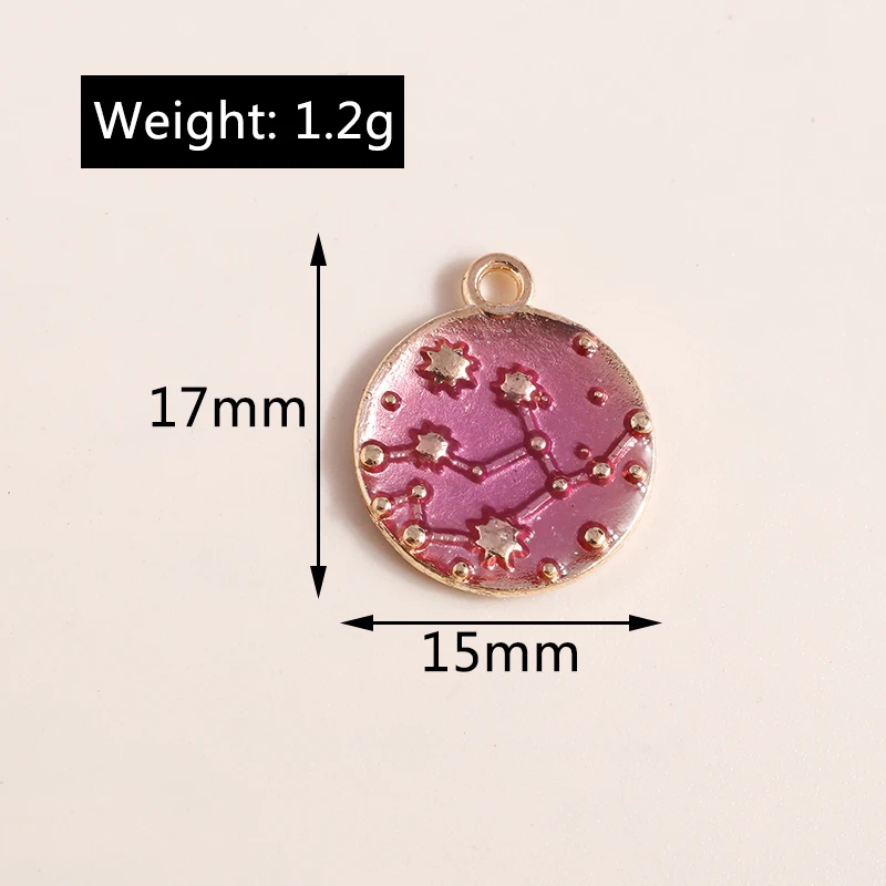 Leslie 10 Stück Emaille Galaxy Saturn Globus Mond Stern Anhänger für Halsketten Armbänder Ohrringe DIY Schmuckherstellung Zubehör – Detail 14