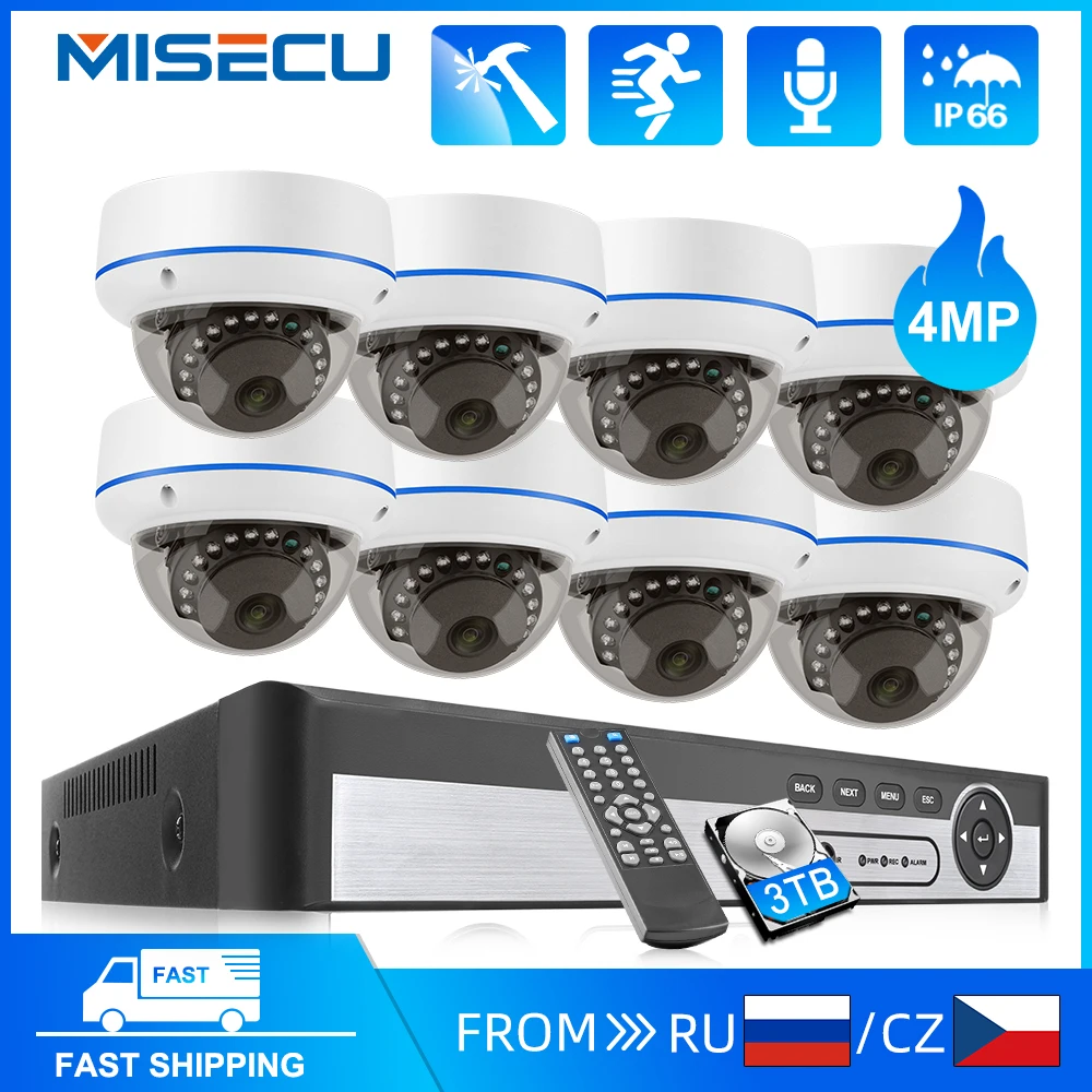 

Misecu HD 5MP 4MP H.265 POE Сетевая камера Домашняя система безопасности Антидиверсионная сферическая камера