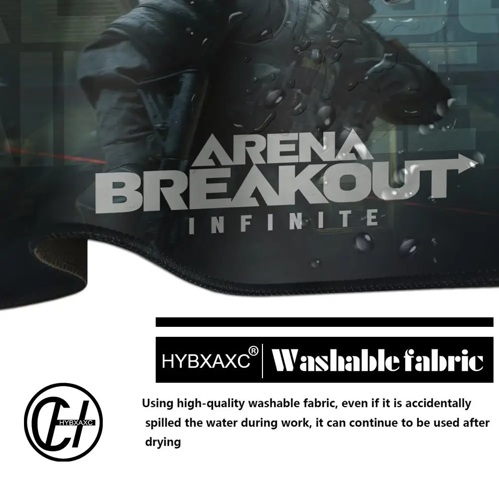 لوحة ماوس ألعاب Arena Breakout Infinite، لوحة ماوس ألعاب كبيرة بحافة قفل سميكة للوحة مفاتيح الكمبيوتر، حصيرة مكتبية للطاولة
