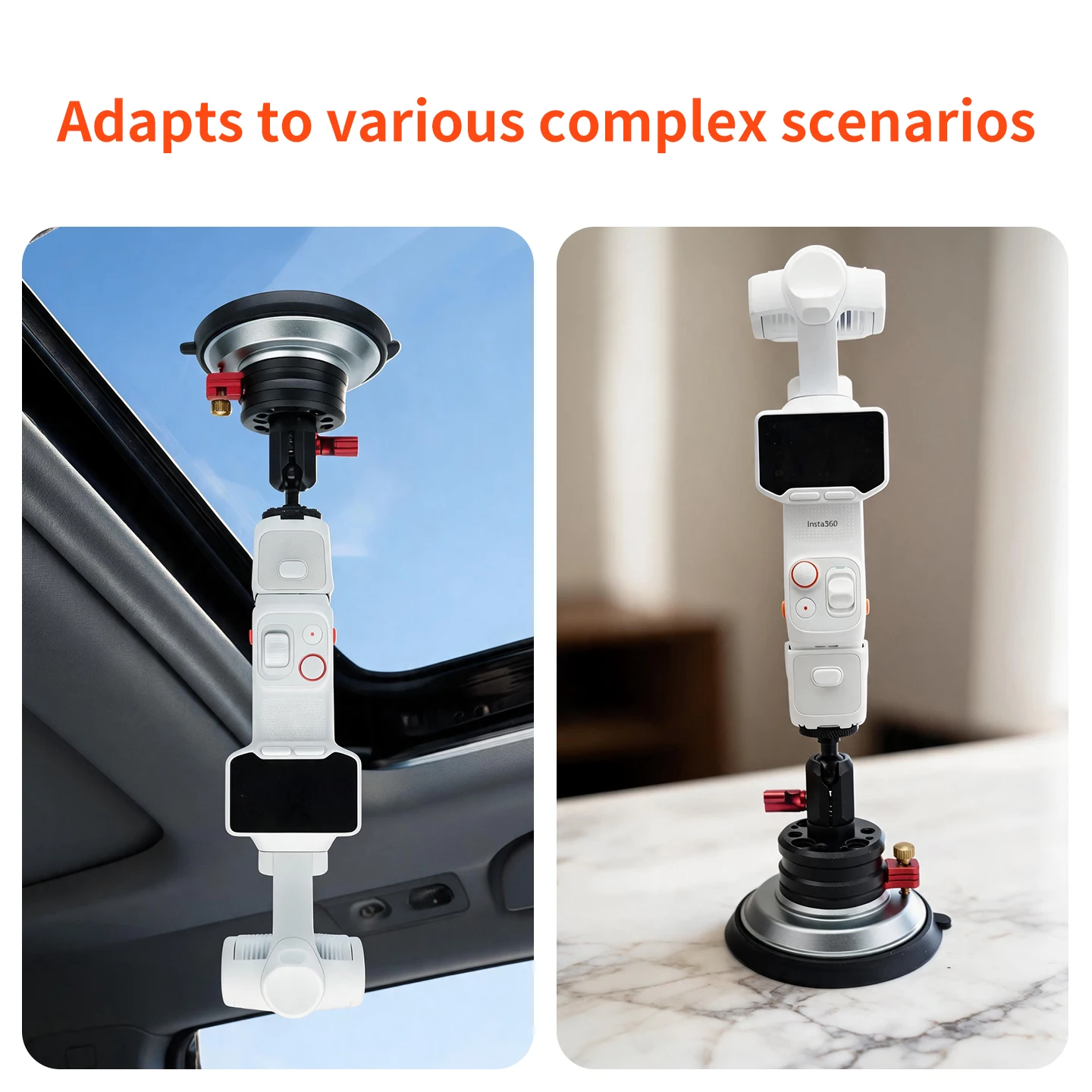 20KG Saugvakuumaufnahmehalterung für Auto Glas- und Metalloberflächen 1/4 Zoll Schraubadapter für Insta360 Luna Ultra DJI Osmo Pocket 4P Gimbal – Detail 5