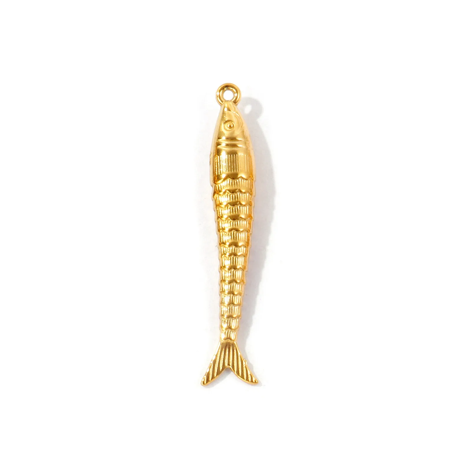 2 Stück 304 Edelstahl Ozeanfisch-Schmuckanhänger, 18K vergoldet, für DIY Halsketten, Ohrringe, Schmuckherstellung – Detail 6