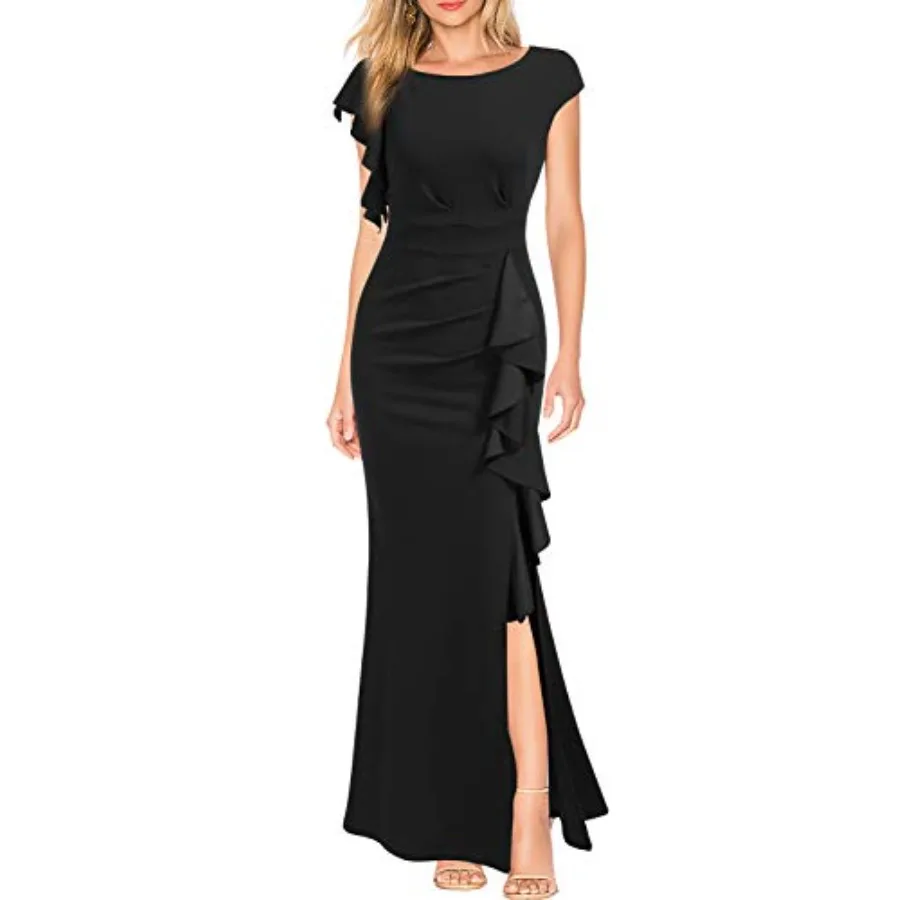 

WOOSEA Women's Split Bodycon Mermaid Evening Cocktail Long Dress
