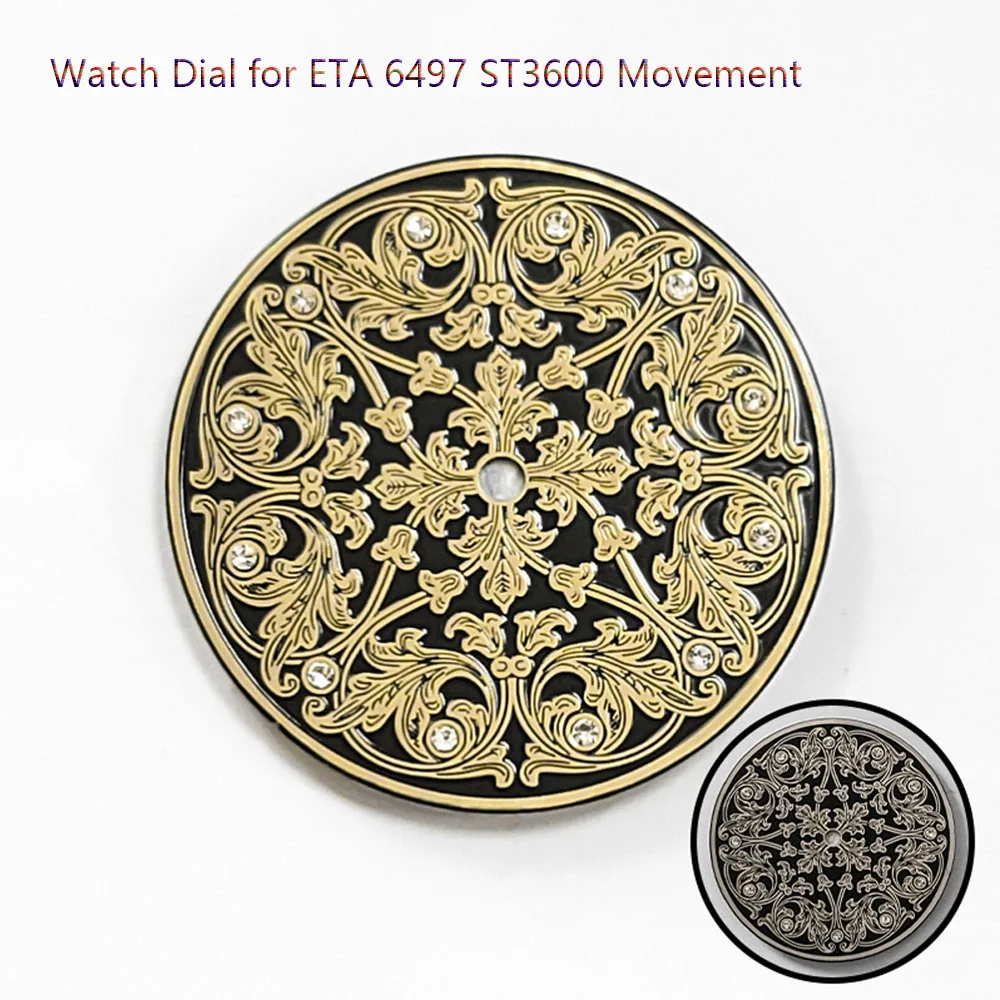 

Mechanical Watch Manual Movement Watch Dial 36mm/39mm Pure Engraved Literal Face Suitable for ETA 6497 ST3600 Movement DIY Parts