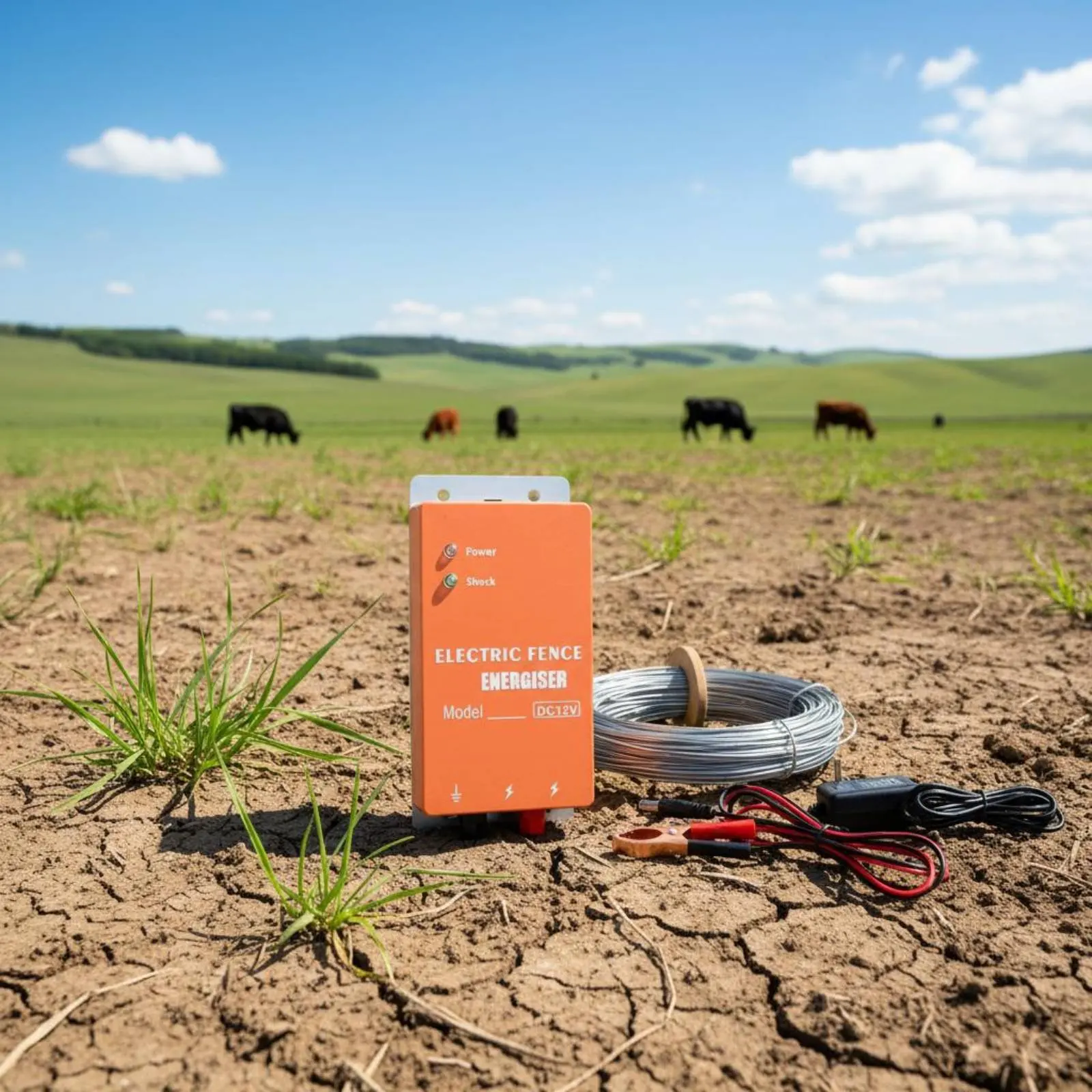 Cargador de Cercas Eléctricas para Uso en Exteriores, Cargador de Cercas para Ganado, Protección Agrícola, Función de Alarma, Pantalla LED para Pastos y Ranchos