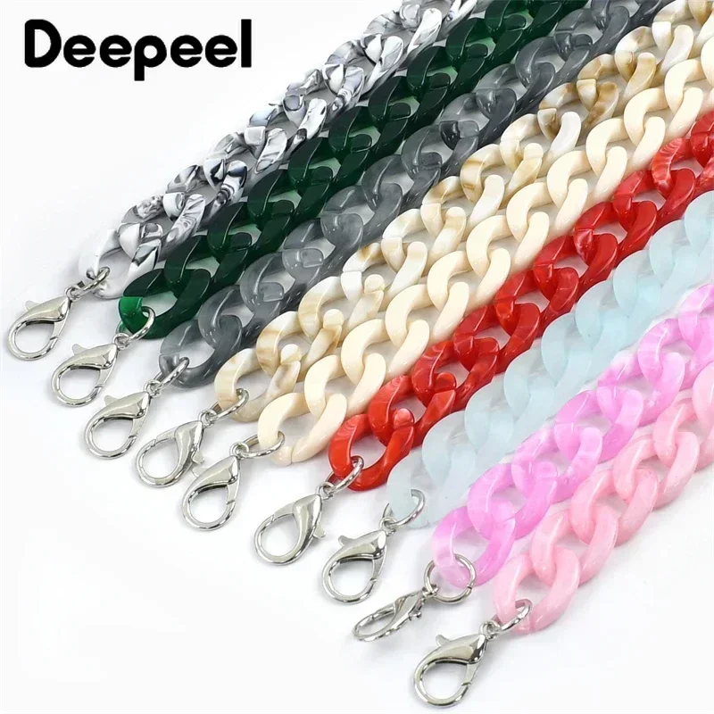1/2Pcs Deepeel 60cm Colorful Acrylic Bag Shoulder Straps Chain Women's Handbag DIY Replace Handle Purse Strap Bags Accessories