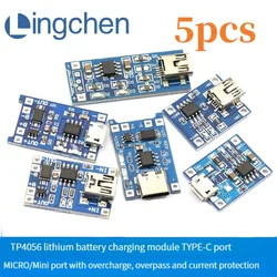 5pcs/New TP4056 1A lithium battery charging board module TYPE-C USB interface charge discharge protection two in one mini DIY