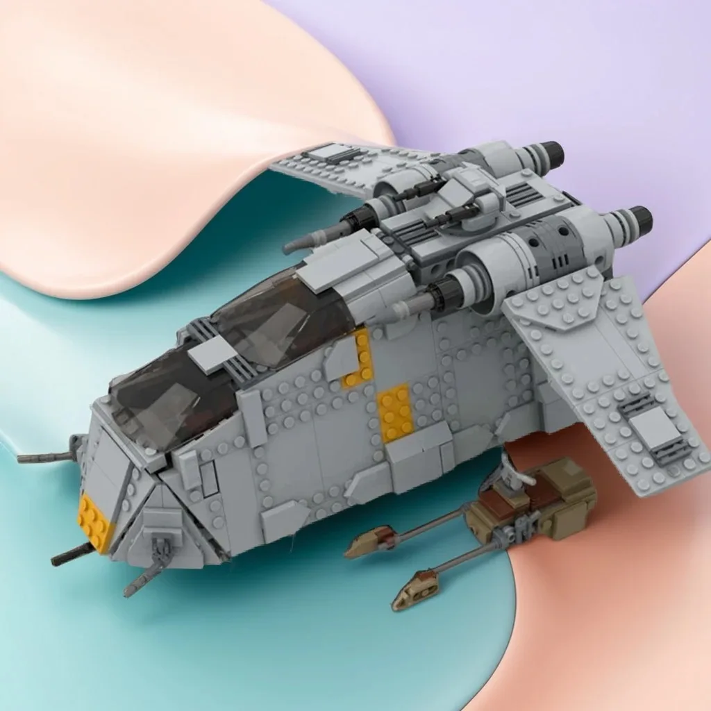 840-pieces-moc-space-battle-galactic-empire-laat-gunship-build-2-x-ambush-on-ferrix-model-diy-creative-ideas-assembly-bricks-gift