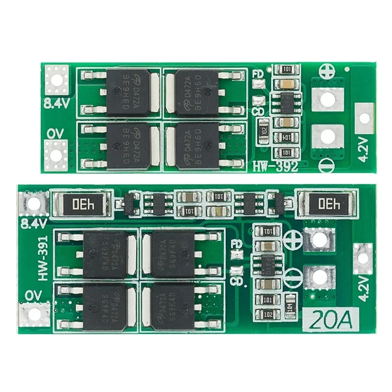 

2 strings of 7.4V 8.4V 18650 lithium battery protection board with balanced 20A current