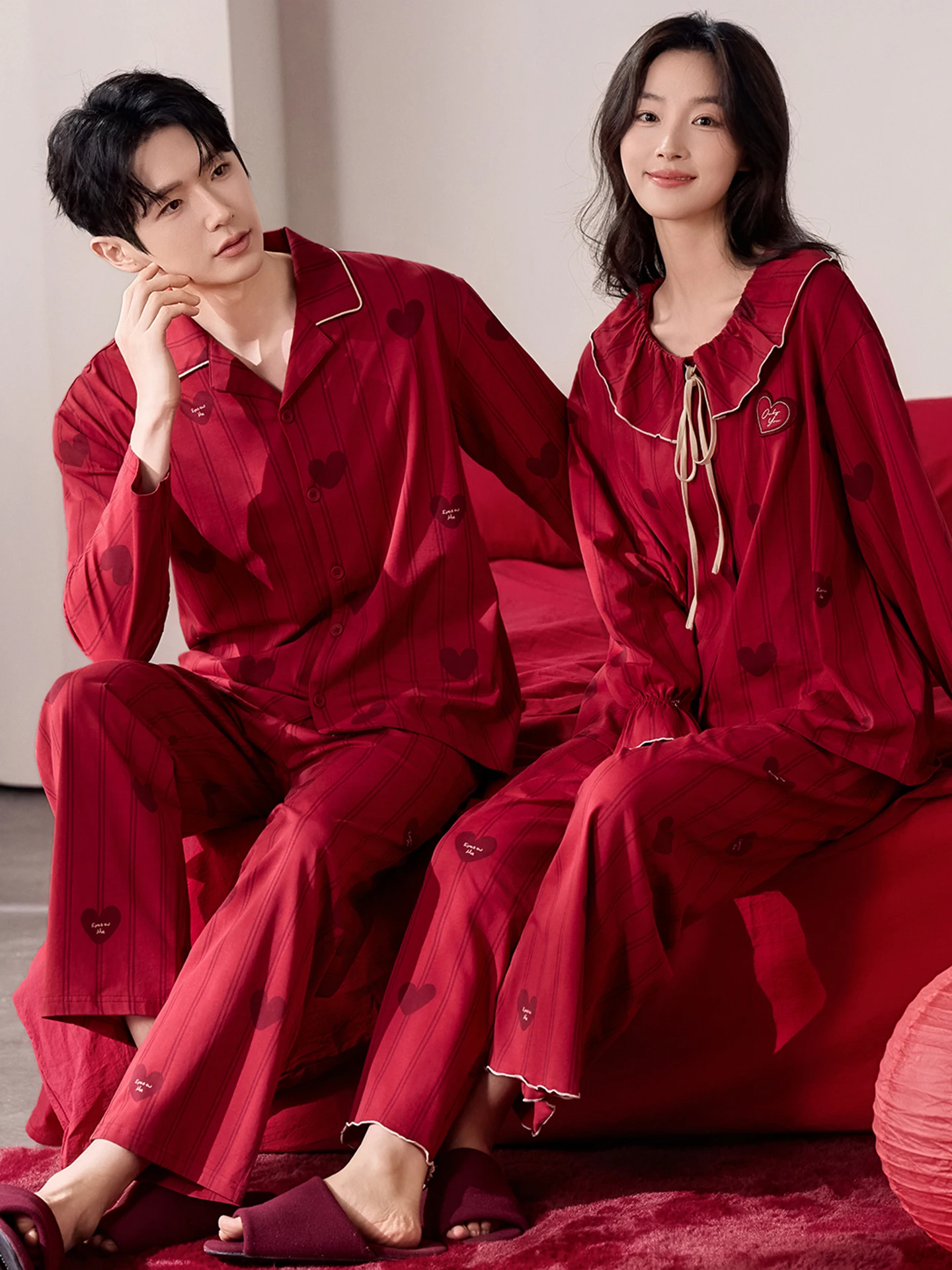 daphne-pure-cotton-couples-spwear-long-sve-wedding-spring-autumn-home-clothes-red-celebration-men-women-set-casual-prin